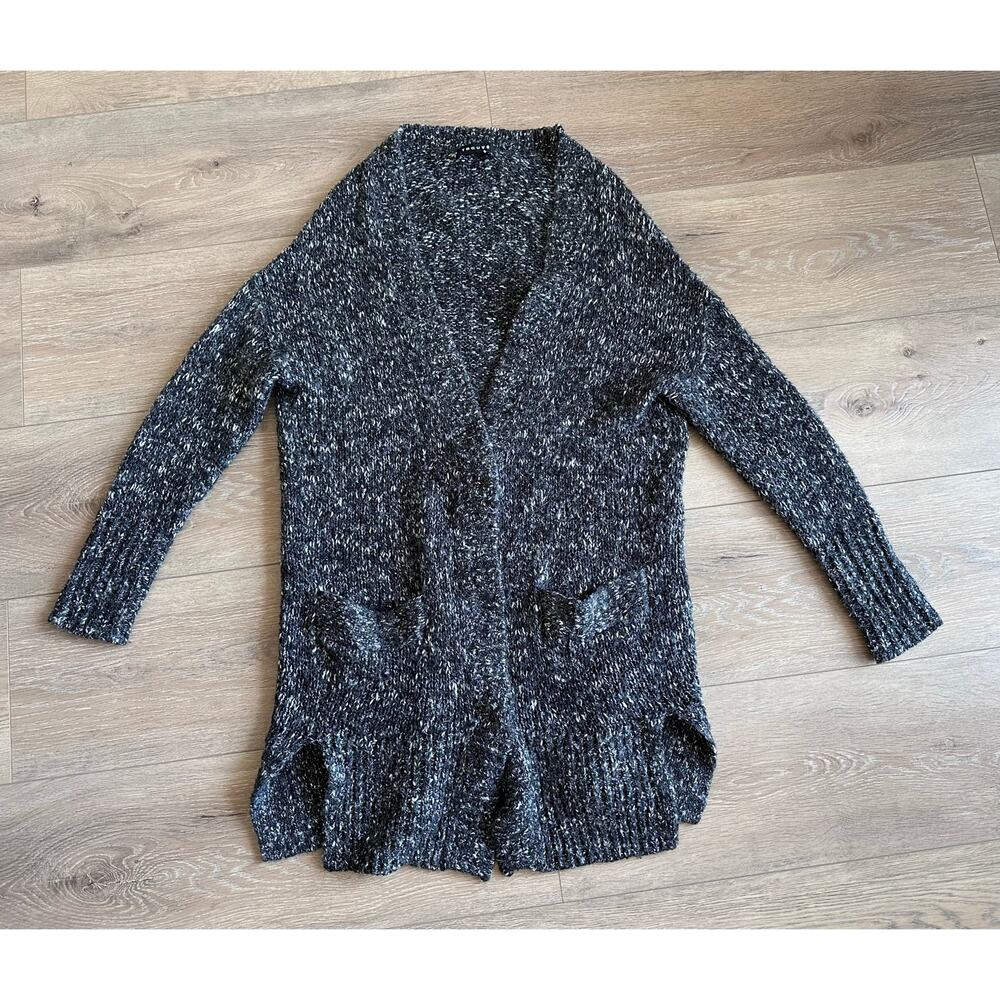 Women’s Trouve Sweater Black and White Knit Cardigan Size XS